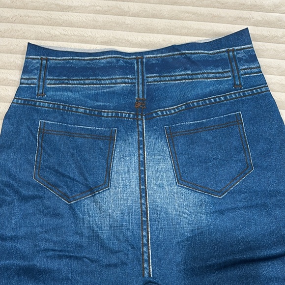 Blue Denim Tights and Black Denim Tights - Picture 3 of 6